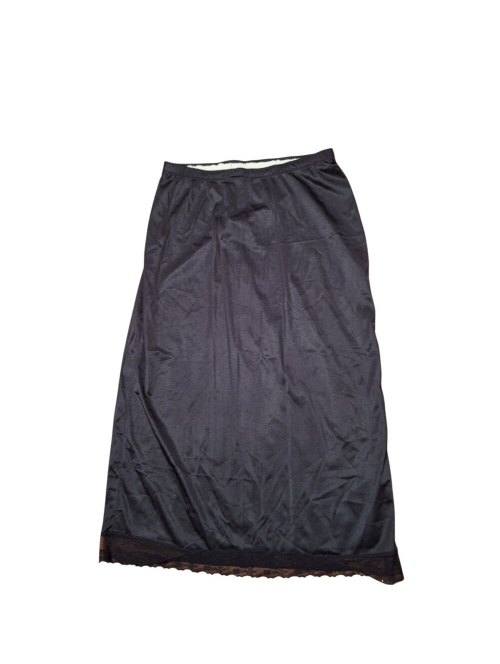 Vintage Vassarette Underneath it all Black Lace Slip Ladies Medium Tall Lingerie